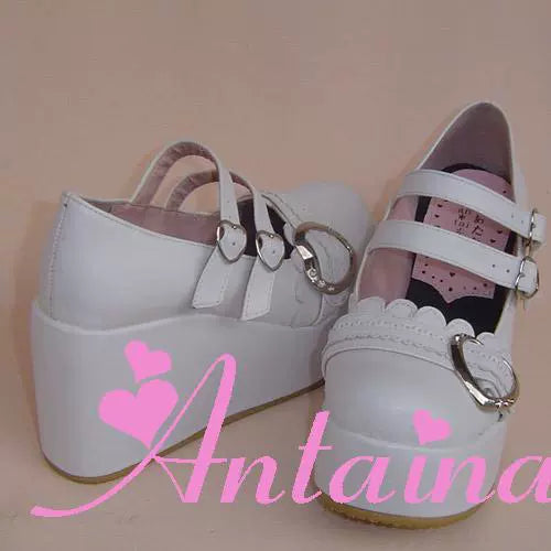 Antaina - Sweet Lolita Shoes Lace Heart Platform Shoes in Plus Size