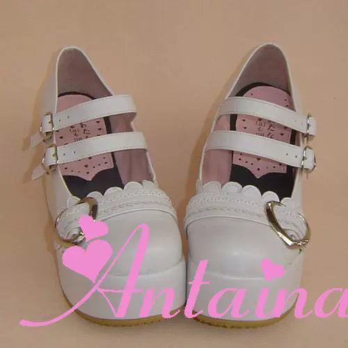 Antaina - Sweet Lolita Shoes Lace Heart Platform Shoes in Plus Size