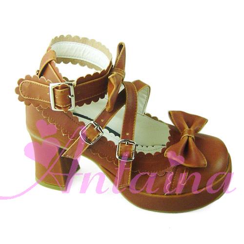 Antaina - Lolita Punk Bow Mid-Heel Multicolor Shoes