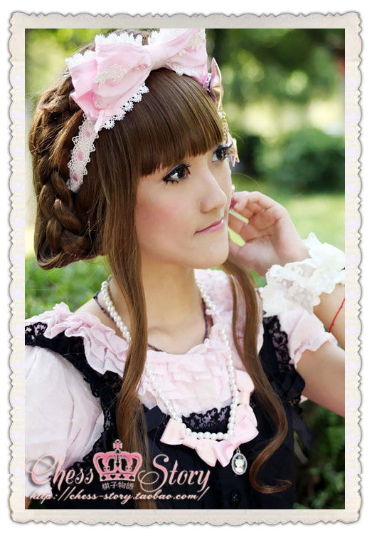 Chess Story - Black Cat Paradise - Kawaii Lolita Pink Black JSK