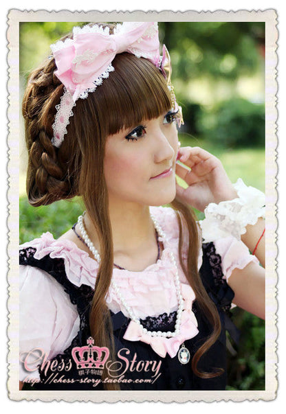 Chess Story - Black Cat Paradise - Kawaii Lolita Pink Black JSK