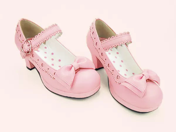 Sosic - Sweet Lolita Heel Shoes Butterfly Bow Shoes