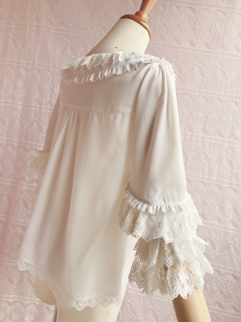 Yilia - Kawaii Lolita Nine Sleeve Chiffon Blouse