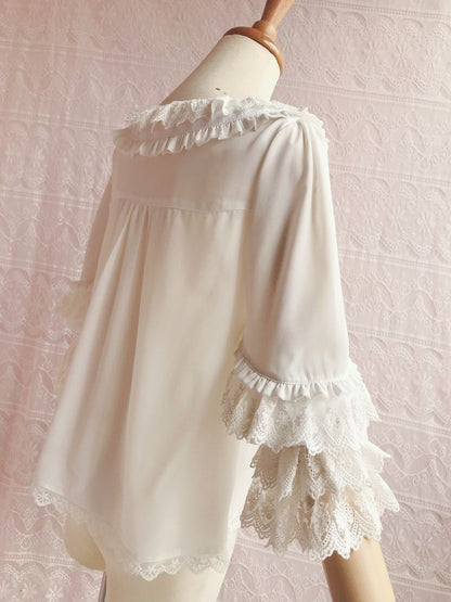 Yilia - Kawaii Lolita Nine Sleeve Chiffon Blouse