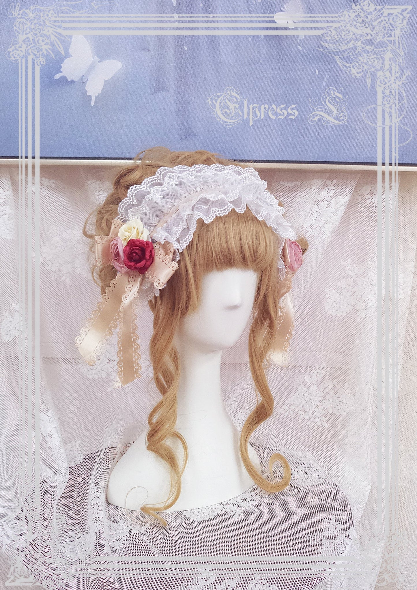Elpress L - 3D Flower Lolita Hairband Cuff Brooch Multicolors