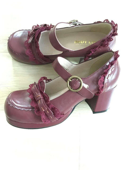 The Seventh Sense - Bow Lace Customized Lolita Shoes