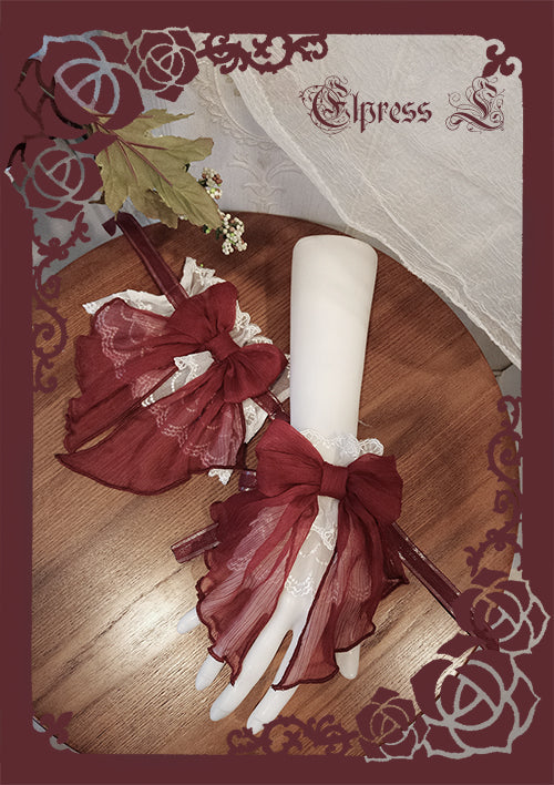 Elpress L - 3D Flower Lolita Hairband Cuff Brooch Multicolors