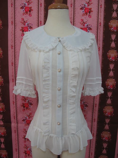 Yilia - Elegant Lolita Short Sleeve Blouse