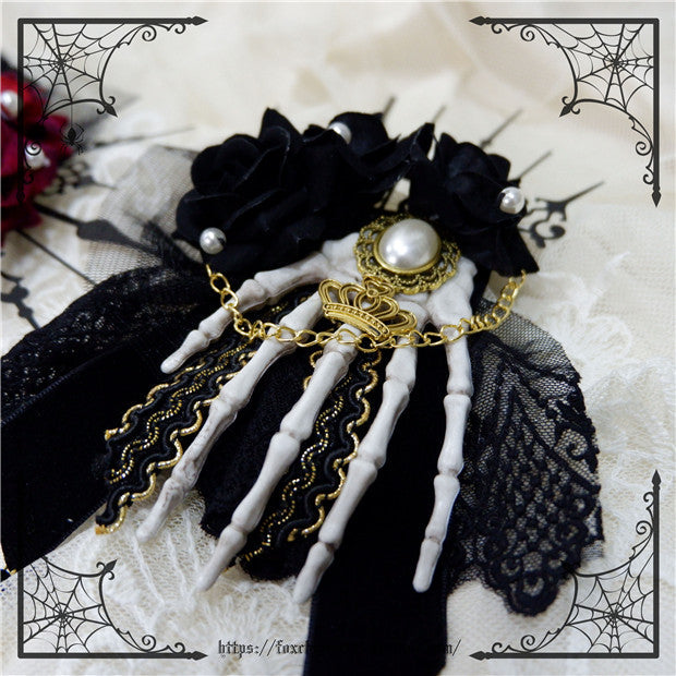 Fox Cherry-Gothic Lolita Rose Hand Bone Hairpins