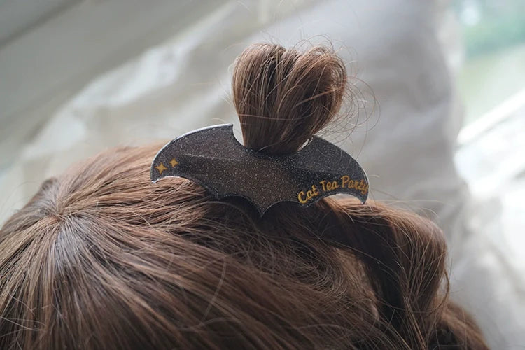 Cat Tea Party - Gothic Lolita Hair Clip Halloween Bat Lolita Hair Accessory