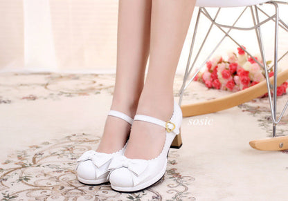 Sosic - Bowknot Lolita High Heel Shoes