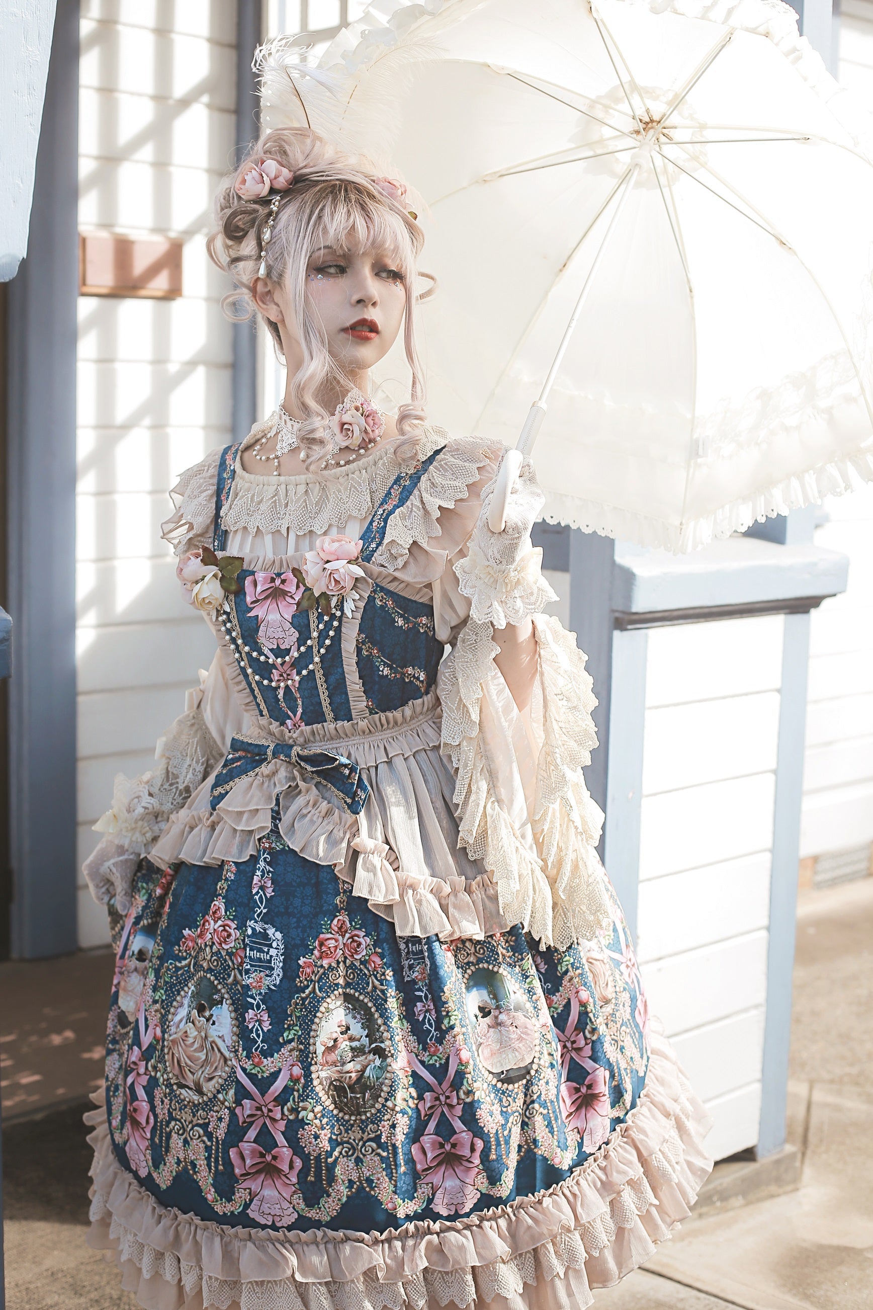Infanta - Fairytale Town Prom - Printed Tea Party Classic Lolita JSK Suit