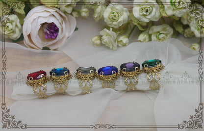 Rose of Sharon - Customized Lolita Pearl Necklace with Gemstone Pendants