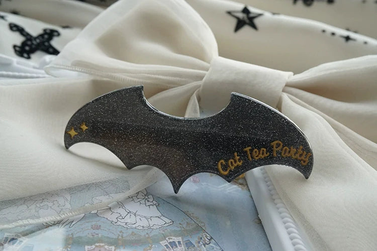Cat Tea Party - Gothic Lolita Hair Clip Halloween Bat Lolita Hair Accessory