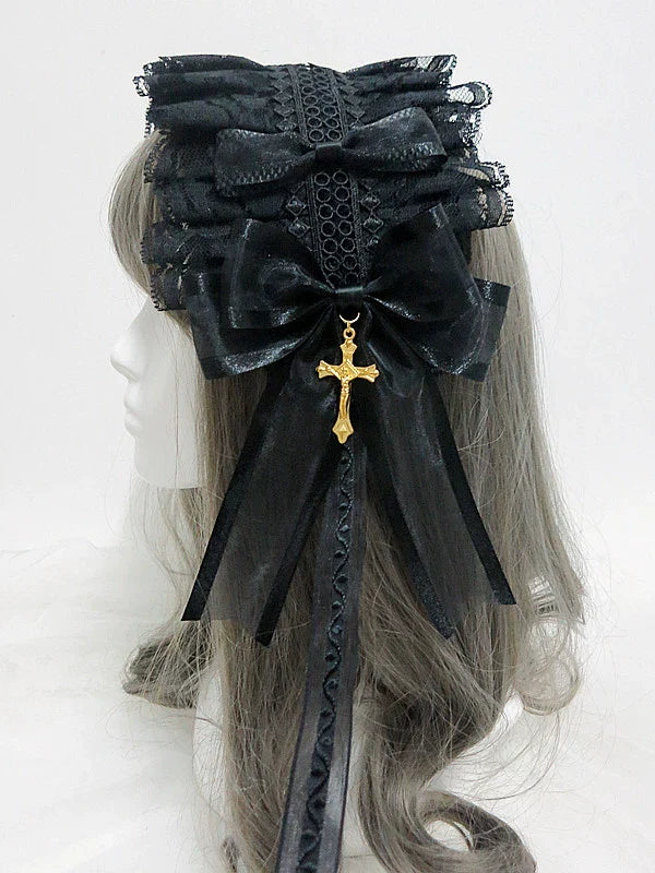 Sweet Jelly Lolita - Gothic Lolita Hairband and KC with Cross Pendant