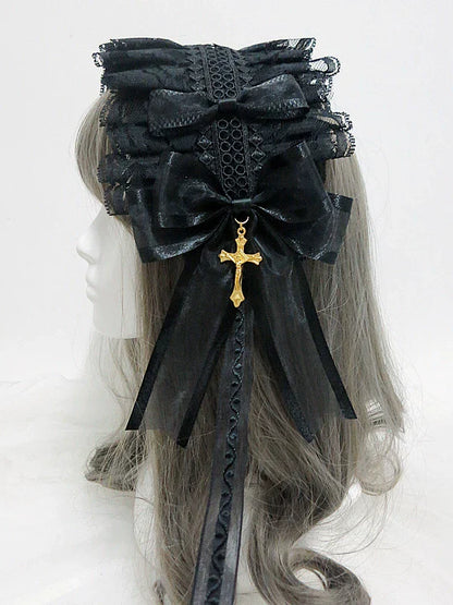 Sweet Jelly Lolita - Gothic Lolita Hairband and KC with Cross Pendant