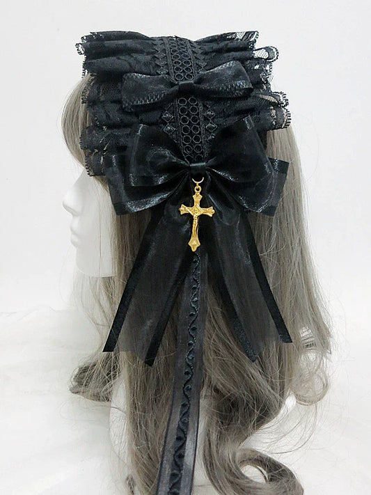 Sweet Jelly Lolita - Gothic Lolita Hairband and KC with Cross Pendant
