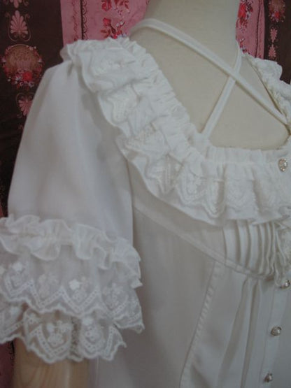 Yilia - Square Collar Chiffon Lolita Loose Blouse