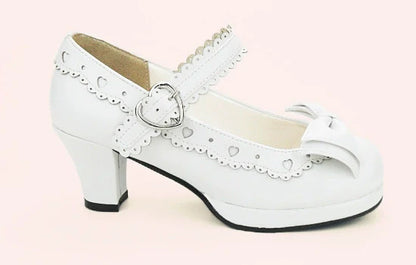 Sosic - Sweet Lolita Heel Shoes Butterfly Bow Shoes