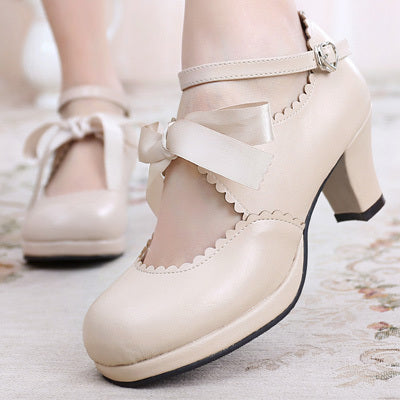 Sosic - Qing Mengnuo - Elegant Lolita Satin High Heel Handmade Shoes