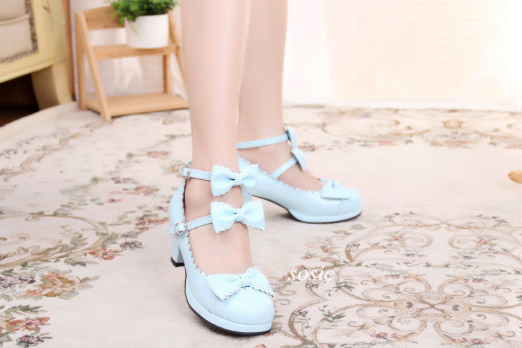 Sosic - Gott Melody - Round-head Bowtie Leather Lolita Shoes
