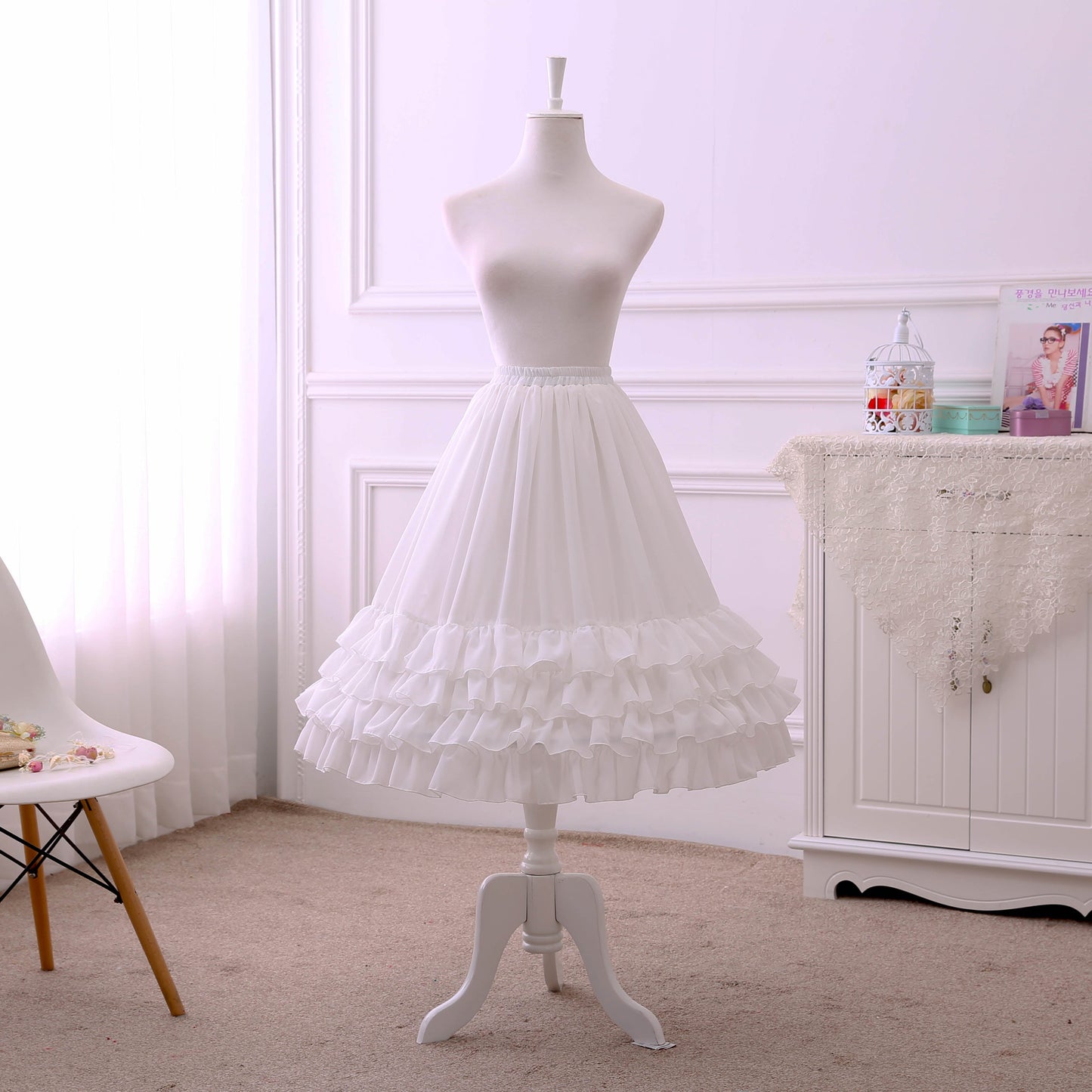 Manyiluo - Elegant Lolita A-type Carmen Adjustable Hoop Petticoat