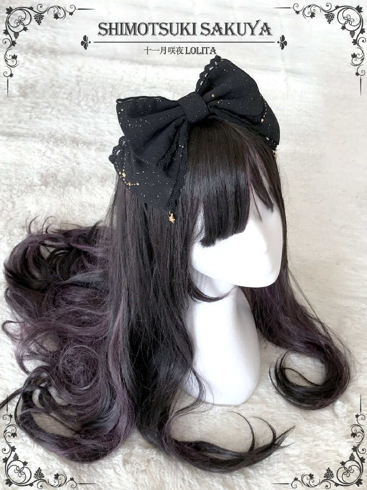 Sakuya Lolita - Whisper of Stars - Vintage Lolita Headdress Large Bow KC