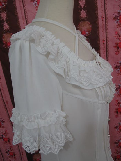 Yilia - Square Collar Chiffon Lolita Loose Blouse