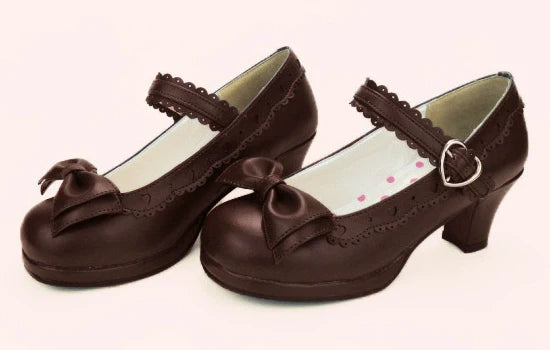 Sosic - Sweet Lolita Heel Shoes Butterfly Bow Shoes
