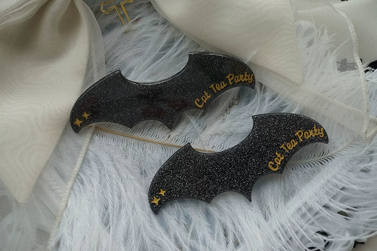 Cat Tea Party - Gothic Lolita Hair Clip Halloween Bat Lolita Hair Accessory