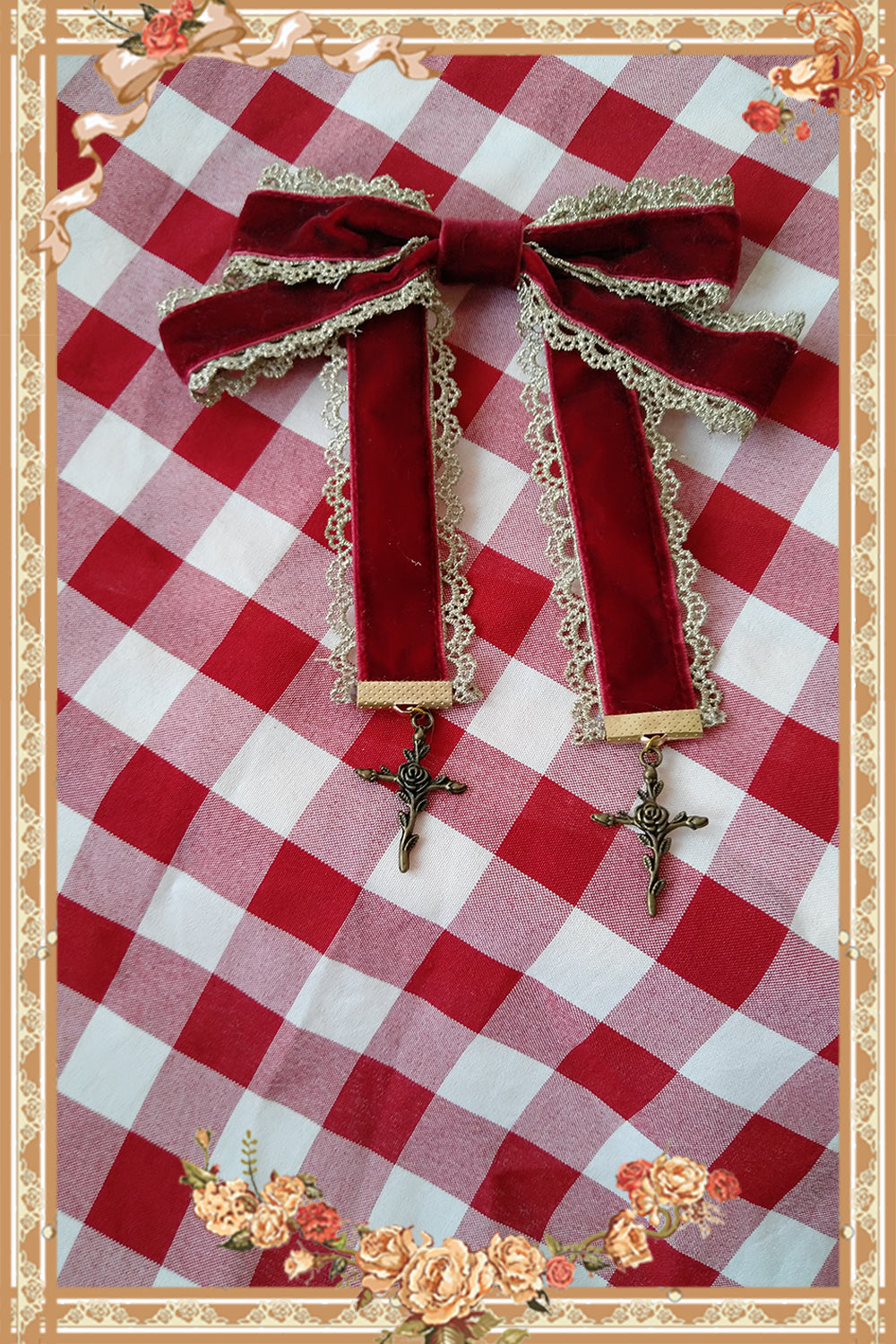 Infanta - Doll House - Sweet Lolita Accessory Bow Rose Brooch