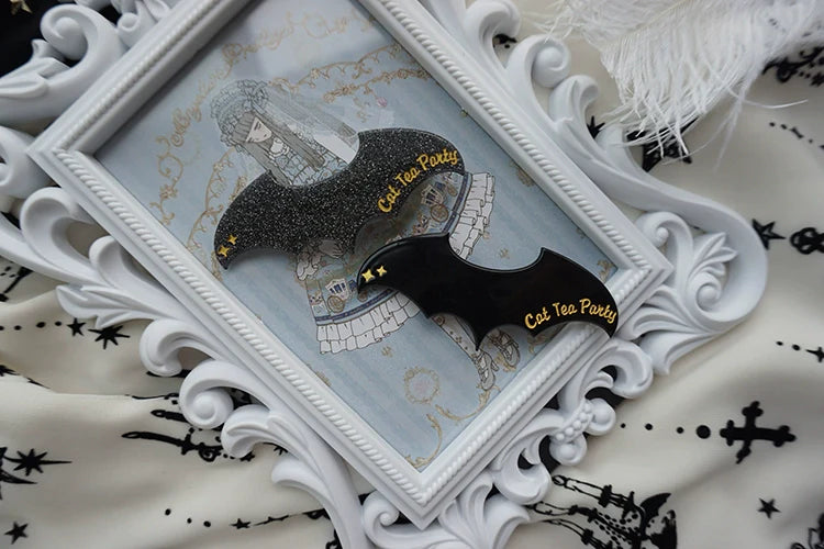 Cat Tea Party - Gothic Lolita Hair Clip Halloween Bat Lolita Hair Accessory