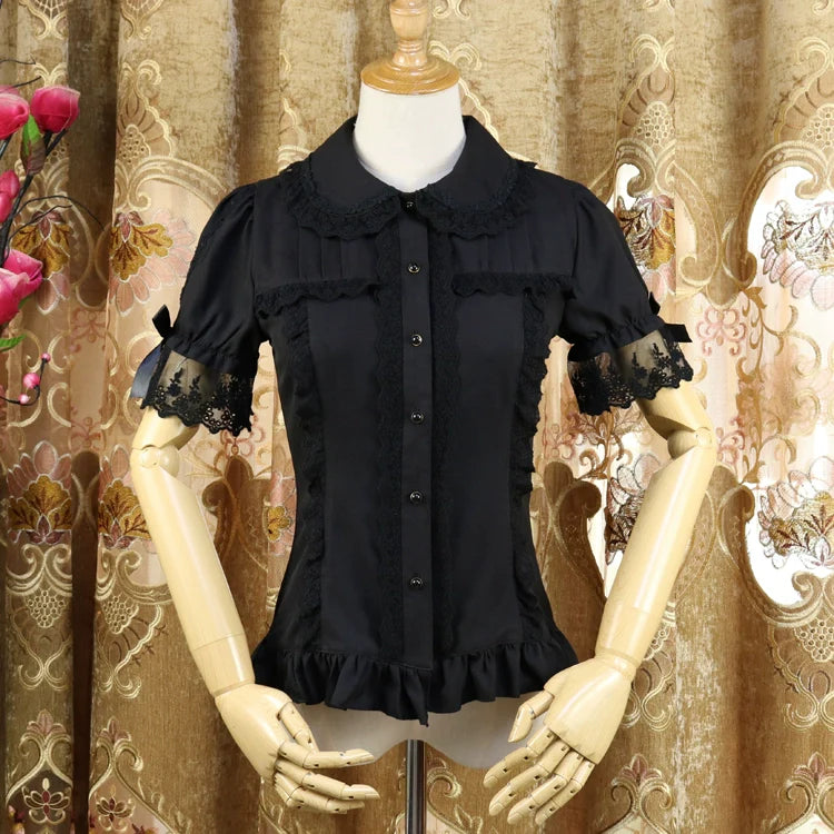 DMFS Lolita - Sweet Lolita Shirt Short Sleeve Chiffon Blouse