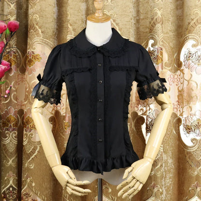 DMFS Lolita - Sweet Lolita Shirt Short Sleeve Chiffon Blouse