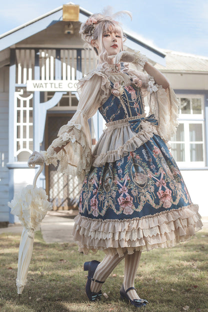 Infanta - Fairytale Town Prom - Printed Tea Party Classic Lolita JSK Suit
