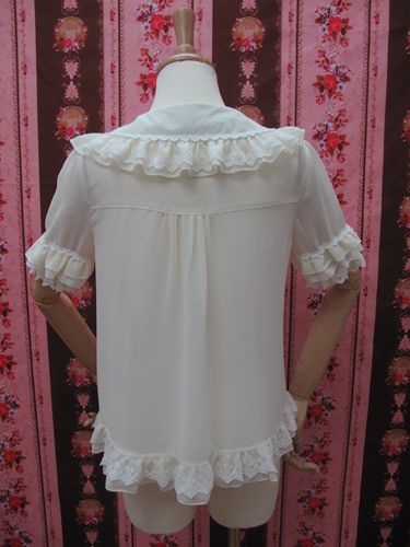 Yilia - Loose Chiffon Lace Lolita Blouse