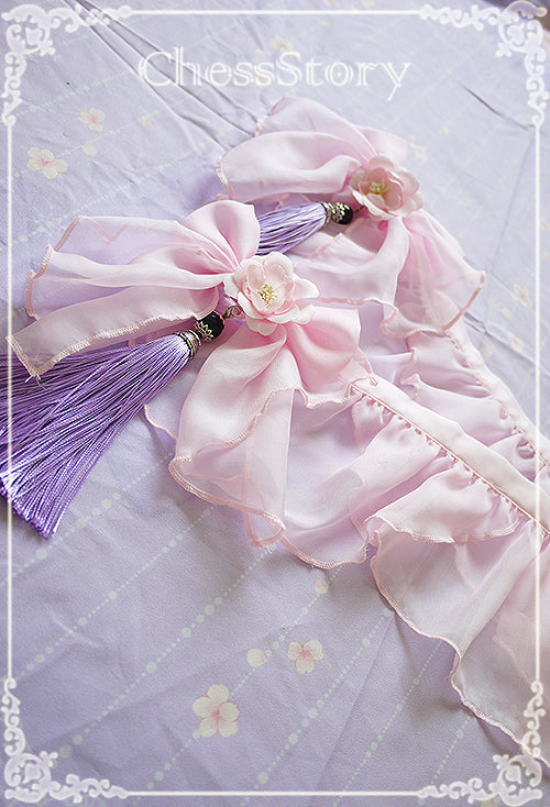 Chess Story - Peach Blossom and Snow - Elegant Lolita Short Yarn Covering