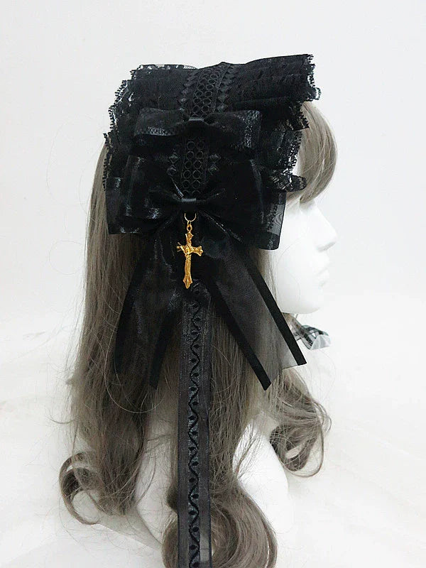 Sweet Jelly Lolita - Gothic Lolita Hairband and KC with Cross Pendant