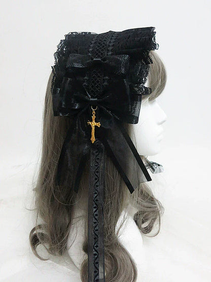 Sweet Jelly Lolita - Gothic Lolita Hairband and KC with Cross Pendant