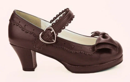 Sosic - Sweet Lolita Heel Shoes Butterfly Bow Shoes