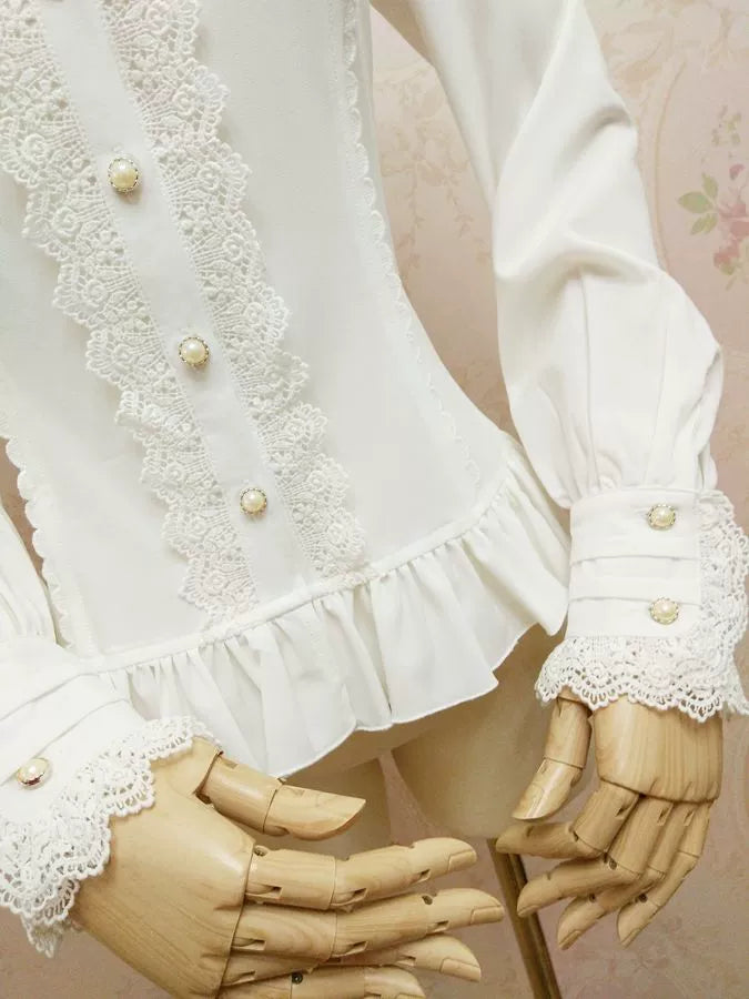 Yilia Lolita - Stand Collar Classic Lolita Blouse