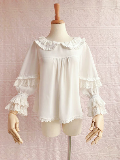 Yilia - Kawaii Lolita Nine Sleeve Chiffon Blouse