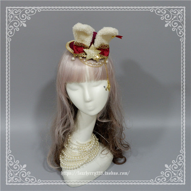 Fox Cherry-Alice Rabbit Ear Lolita Top Hat Multiple Colors