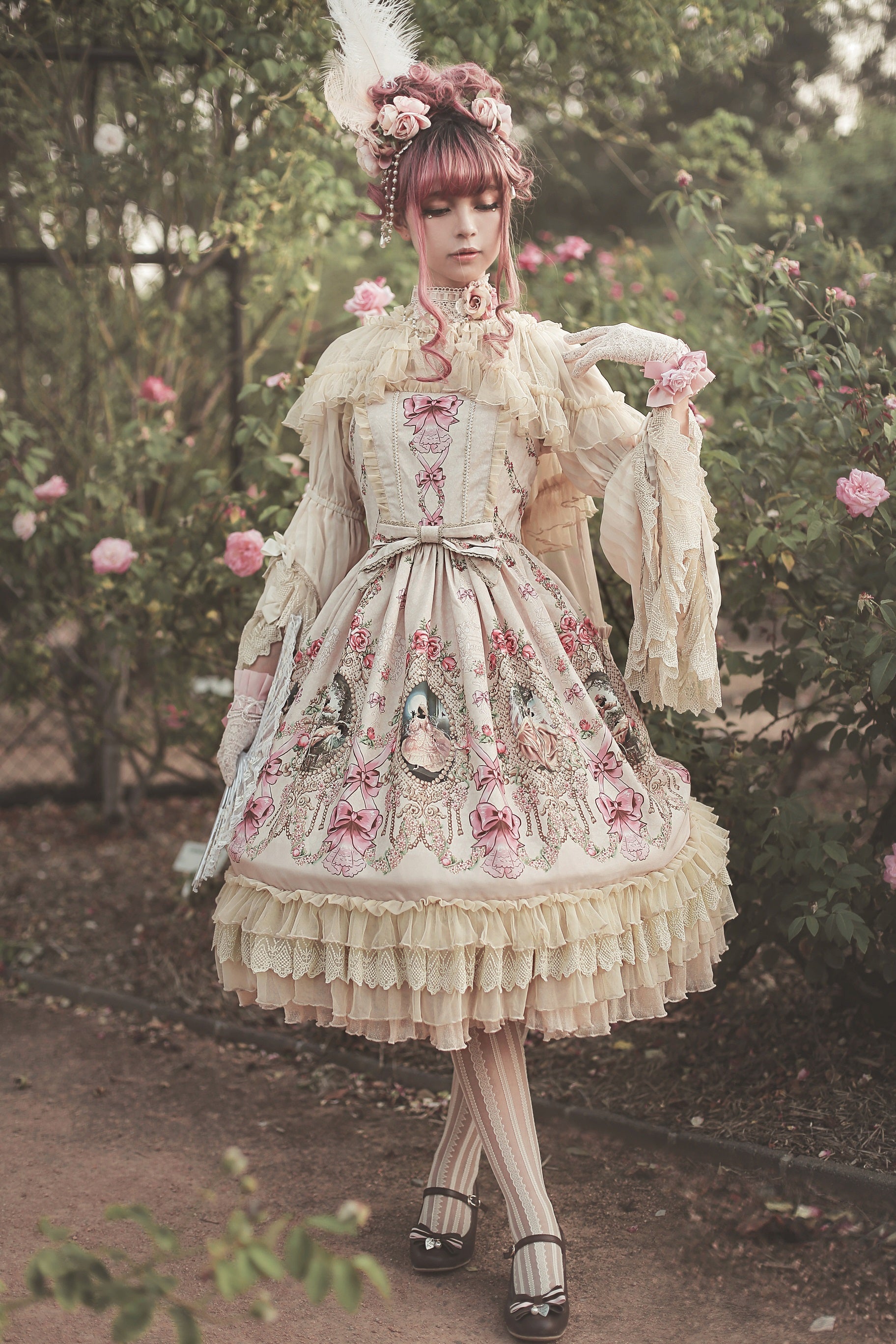 Infanta - Fairytale Town Prom - Printed Tea Party Classic Lolita JSK Suit