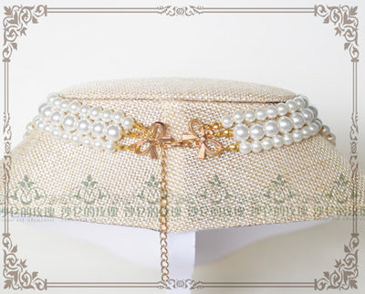 Rose of Sharon - Customized Lolita Pearl Necklace with Gemstone Pendants