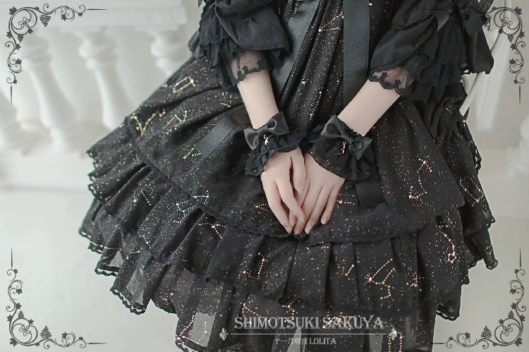 Sakuya Lolita - Whisper Of Stars - Constellation Foil Printing Elegant Lolita High Waist JSK Dress