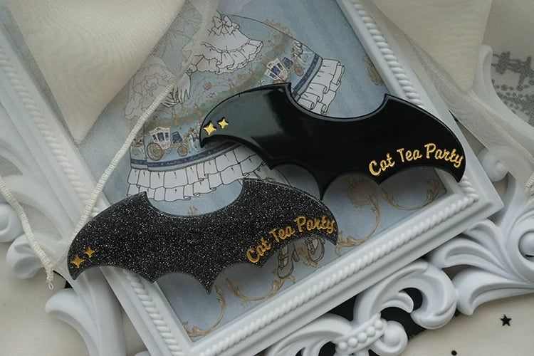 Cat Tea Party - Gothic Lolita Hair Clip Halloween Bat Lolita Hair Accessory