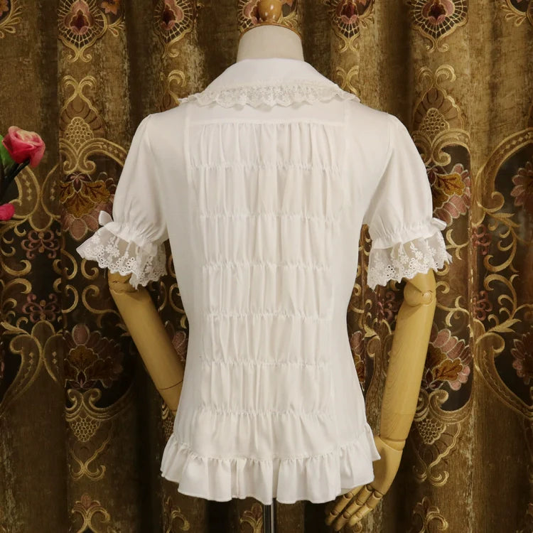 DMFS Lolita - Sweet Lolita Shirt Short Sleeve Chiffon Blouse