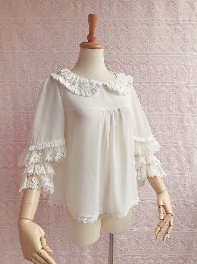 Yilia - Kawaii Lolita Nine Sleeve Chiffon Blouse