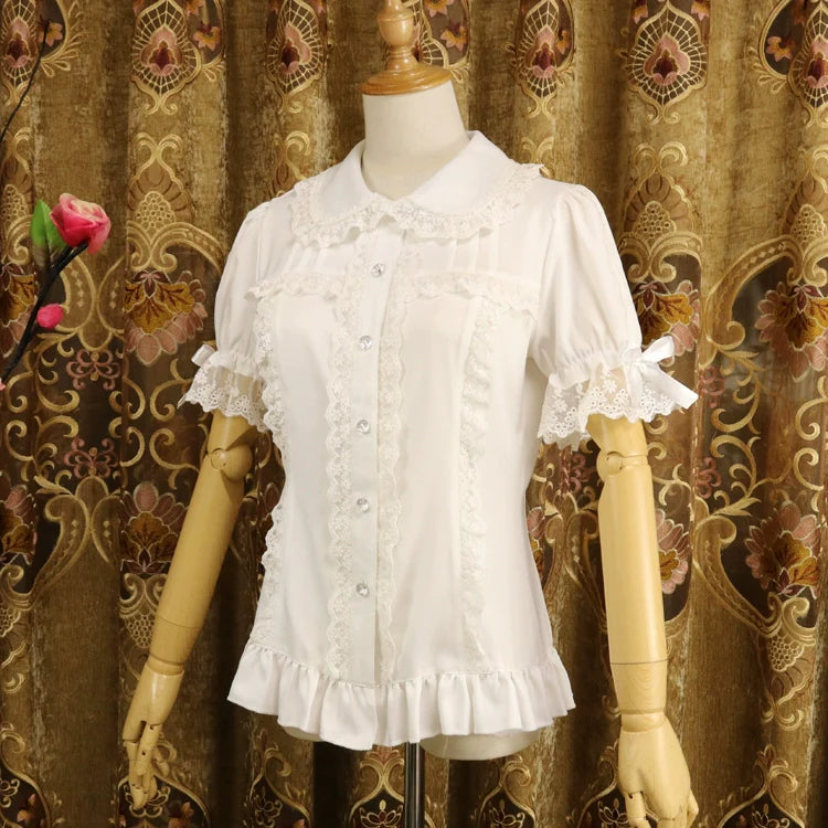 DMFS Lolita - Sweet Lolita Shirt Short Sleeve Chiffon Blouse